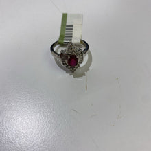 Load image into Gallery viewer, .925 ring w CZ/red stone