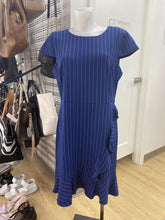 Load image into Gallery viewer, Karl Lagerfeld pinstripe/ruffle dress NWT 12