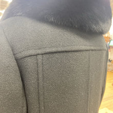 Load image into Gallery viewer, Sandra Angelozzi fur trim wool coat 40