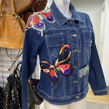 Load image into Gallery viewer, Liva A Little embroidered denim jacket XL