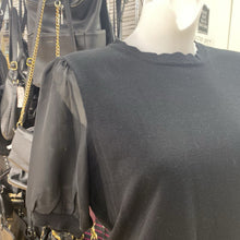 Load image into Gallery viewer, Adrianna Papell sheer sleeve knit top NWT L