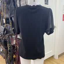 Load image into Gallery viewer, Adrianna Papell sheer sleeve knit top NWT L