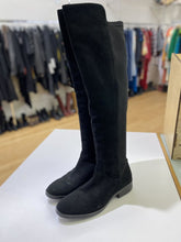 Load image into Gallery viewer, Clarks suede/stretch OTK boots 8.5