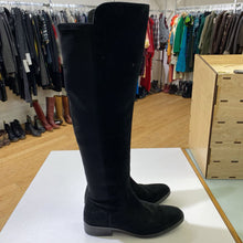 Load image into Gallery viewer, Clarks suede/stretch OTK boots 8.5