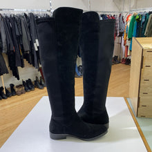 Load image into Gallery viewer, Clarks suede/stretch OTK boots 8.5