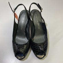 Load image into Gallery viewer, Stuart Weitzman patent snake print slingbacks 6