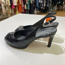 Load image into Gallery viewer, Stuart Weitzman patent snake print slingbacks 6
