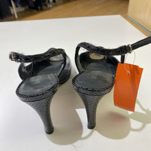 Load image into Gallery viewer, Stuart Weitzman patent snake print slingbacks 6