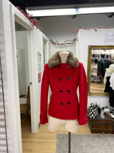 Load image into Gallery viewer, Banana Republic (outlet) light wool/blend coat w removeable collar S