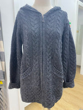 Load image into Gallery viewer, Inis Crafts Ireland merino wool zip up long cardi M