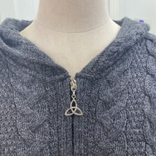 Load image into Gallery viewer, Inis Crafts Ireland merino wool zip up long cardi M