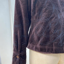 Load image into Gallery viewer, Tristan & Iseut vintage embroidered velvet blazer S/M