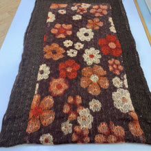 Load image into Gallery viewer, Brown flower knit scarf