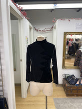 Load image into Gallery viewer, Black dotted velour top XS