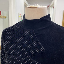 Load image into Gallery viewer, Black dotted velour top XS