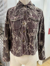 Load image into Gallery viewer, Vintage 80's Velvet ebriodered jacket