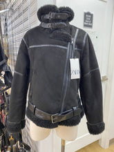 Load image into Gallery viewer, Zara faux shearling moto jacket NWT L