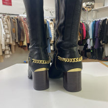 Load image into Gallery viewer, Calvin Klein leather boots with gold chain 9.5