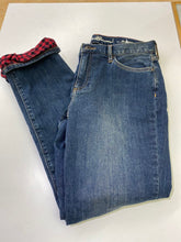 Load image into Gallery viewer, Eddie Bauer Boyfriend gingham lined jeans 4