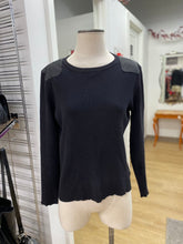 Load image into Gallery viewer, Lauren Ralph Lauren vintage cotton/leather ribbed sweater L