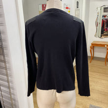 Load image into Gallery viewer, Lauren Ralph Lauren vintage cotton/leather ribbed sweater L