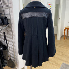 Load image into Gallery viewer, Mackage leather detail wool/cashmere coat S