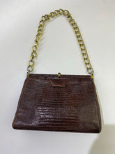 Load image into Gallery viewer, Vintage Snake Handbag (Gold Chain) AS IS