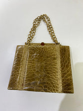 Load image into Gallery viewer, Vintage Croc Handbag (Gold Chain) AS IS