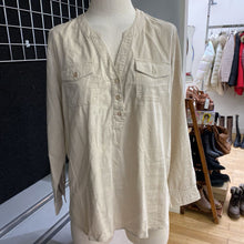 Load image into Gallery viewer, Tahari linen/blend top L