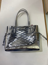 Load image into Gallery viewer, Michael Kors silver logo bag