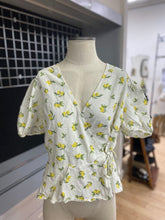 Load image into Gallery viewer, Primark lemon print wrap top 14