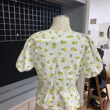 Load image into Gallery viewer, Primark lemon print wrap top 14