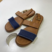 Load image into Gallery viewer, Michael Kors leather/denim sandals 7