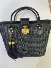 Load image into Gallery viewer, Talbots vintage straw leather bag