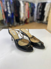 Load image into Gallery viewer, L.K. Bennett patent peep toe sandals 39