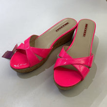 Load image into Gallery viewer, Prada patent cork wedges 38 *As Is-small marks