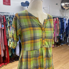 Load image into Gallery viewer, Yellow Grass plaid dress M