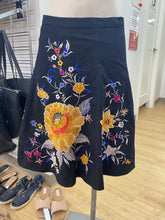 Load image into Gallery viewer, French Connection A-line embroidered skirt 10