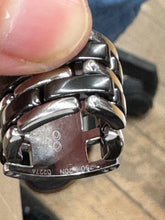 Load image into Gallery viewer, Chanel Ultra Large white gold/black ceramic link ring T52 *No box
