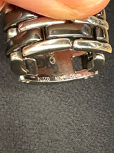 Load image into Gallery viewer, Chanel Ultra Large white gold/black ceramic link ring T52 *No box