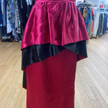 Load image into Gallery viewer, Vintage Fuchsia Black Peplum dress S/M