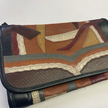 Load image into Gallery viewer, Patchwork leather Vintage brown clutch
