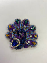 Load image into Gallery viewer, Beaded peacock brooch
