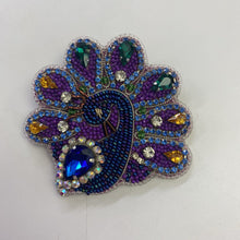 Load image into Gallery viewer, Beaded peacock brooch