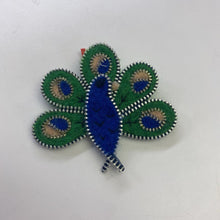 Load image into Gallery viewer, Felt/zipper peacock brooch