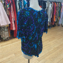 Load image into Gallery viewer, Laurence Kazar vintage silk/sequins top 2X *As Is
