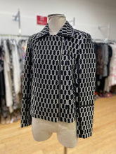 Load image into Gallery viewer, Diane Von Furstenburg leather trim knit jacket 4