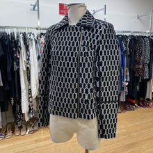 Load image into Gallery viewer, Diane Von Furstenburg leather trim knit jacket 4