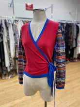 Load image into Gallery viewer, Diane Von Furstenburg wool/blend wrap cardi S