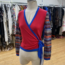 Load image into Gallery viewer, Diane Von Furstenburg wool/blend wrap cardi S